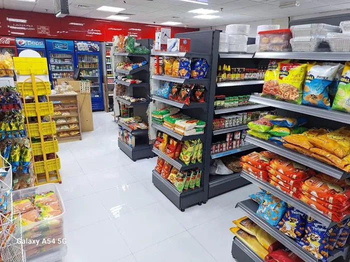 Grocery store aisle stocked with FMCG products