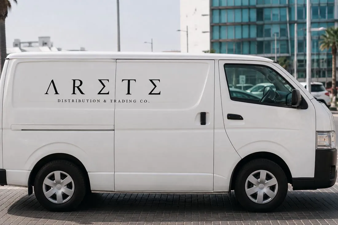 Branded Arete Distribution & Trading Co. delivery van